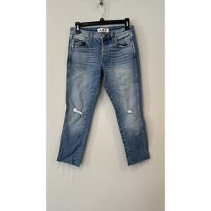 AMO Tomboy Boyfriend Denim Blue Jeans in Dive Bar Size 25 2606